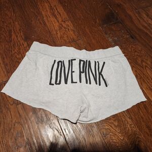 PINK Victoria's Secret Gray Shorts with Black Logo
